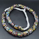 Beautiful Vintage trade Glass Beads Beaded Necklace 20x15mm